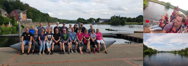 Teamfoto Floßfahrt