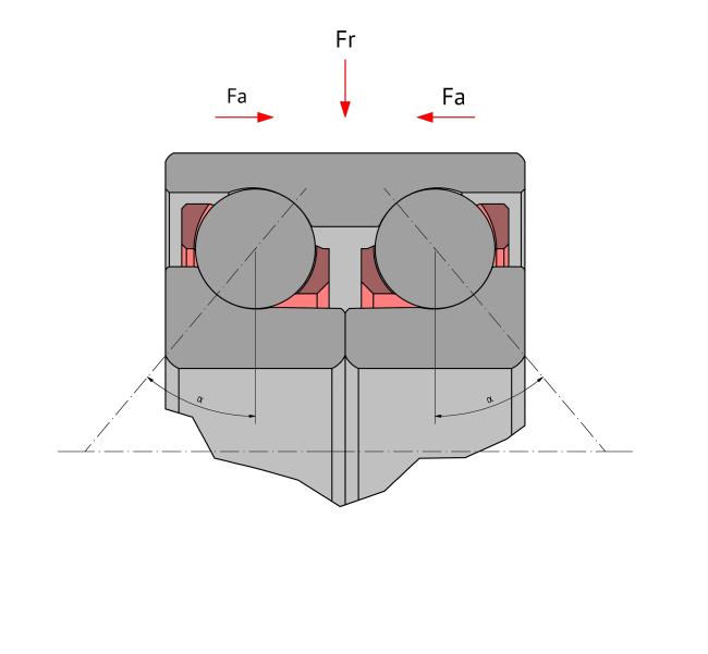 Schrägkugellager doppelreihig Kraft