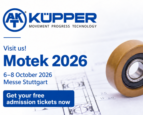 Visit KÜPPER at Motek 2026 in Stuttgart, 6–8 October. Get your free admission tickets now.