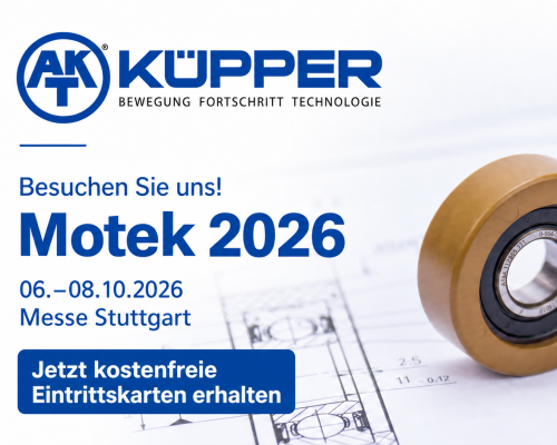 KÜPPER auf der Motek 2026 in Stuttgart, 6.–8. Oktober: Besuchen Sie uns und erhalten Sie kostenfreie Eintrittskarten.